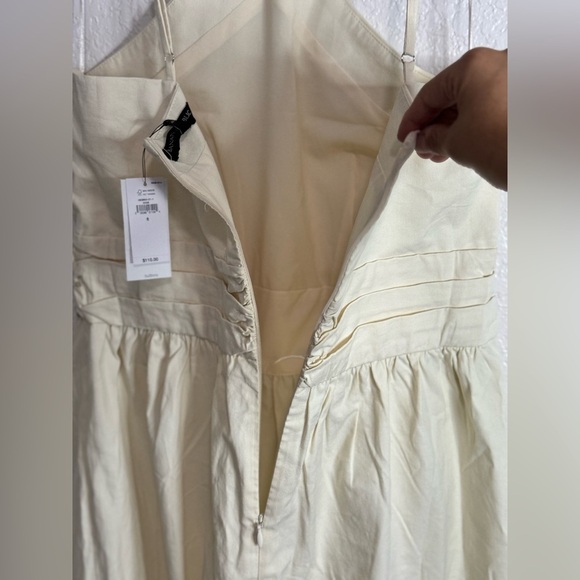 Banana Republic Dress Women 6 Ivory Midi Halter Button Front Ruched Yacht Beach - Picture 11 of 11